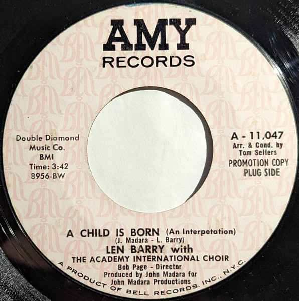 Len Barry - A Child Is Born (An Interpretation) (7", Single, Promo, Styrene) (Near Mint (NM or M-))
