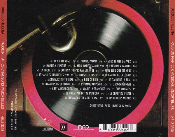 Edith Piaf - Passion Piaf - 25 Chansons Immortelles (CD, Comp, RM) (Near Mint (NM or M-)) - Image 2