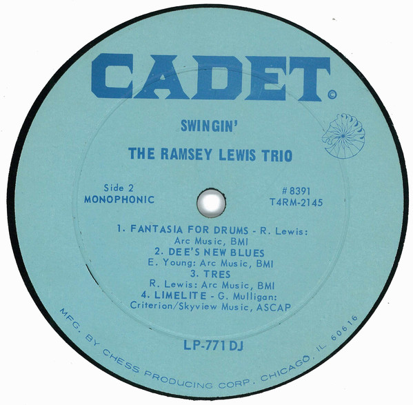 The Ramsey Lewis Trio - Swingin' (LP, Album, Mono, Promo) (Very Good Plus (VG+)) - Image 4