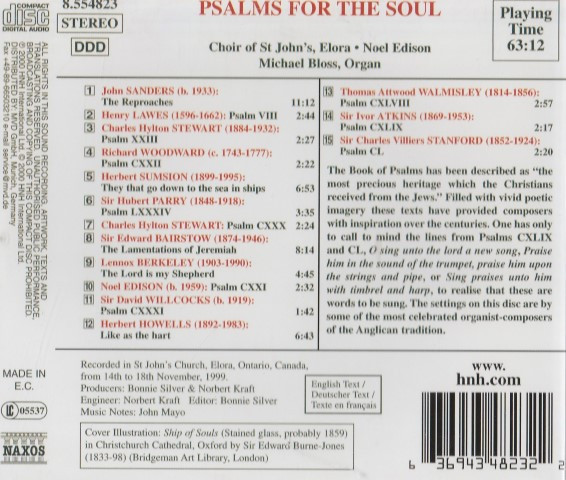 Choir Of St John's, Elora Conducted By Noel Edison - Psalms For The Soul (CD, Album) (Near Mint (NM or M-)) - Image 2