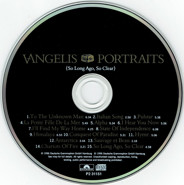Vangelis - Portraits (So Long Ago, So Clear) (CD, Comp, Club, RE) (Near Mint (NM or M-)) - Image 4