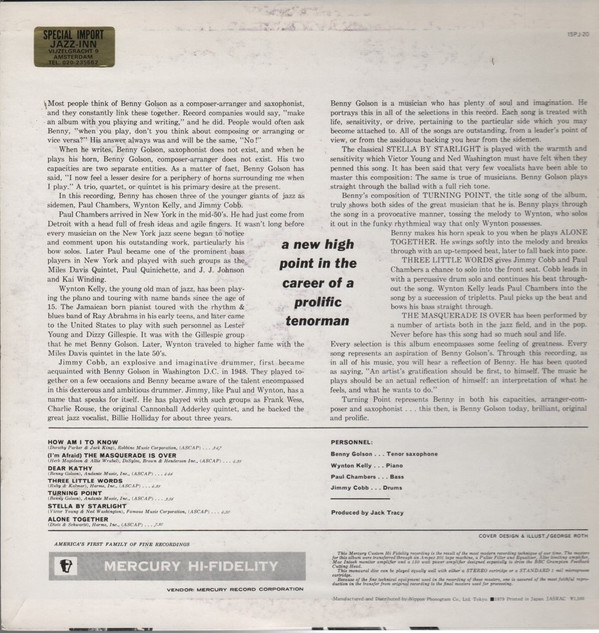 Benny Golson - Turning Point (LP, Album, RE) (Near Mint (NM or M-)) - Image 3