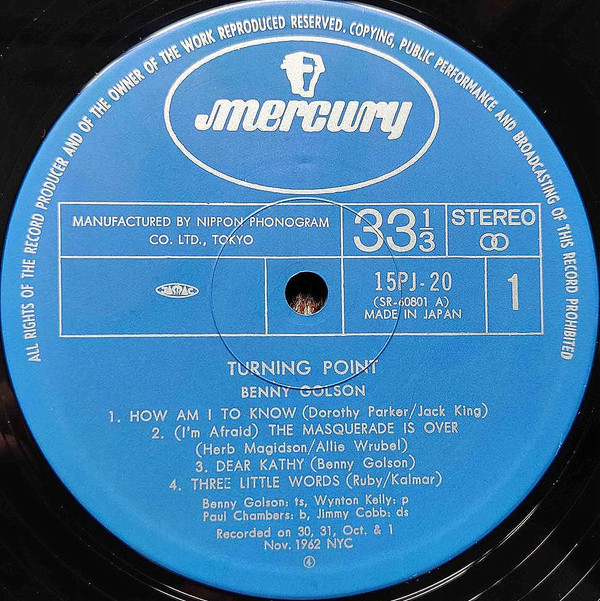 Benny Golson - Turning Point (LP, Album, RE) (Near Mint (NM or M-)) - Image 4