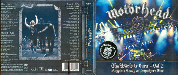 Motörhead - The Wörld Is Ours - Vol 2 (Anyplace Crazy As Anywhere Else) (2xCD, Album + DVD-V, NTSC + Blu-ray + Dig) (Near Mint (NM or M-)) - Image 3