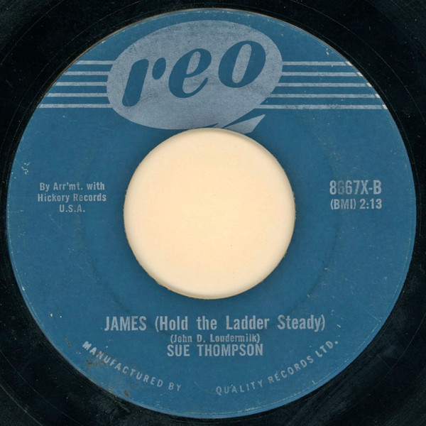 Sue Thompson - My Hero (That's What You Are) / James (Hold The Ladder Steady) (7", Single) (Very Good Plus (VG+)) - Image 2