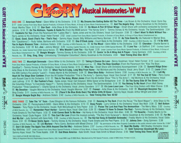 Various - Glory Years: Musical Memories Of WWII (3xCD, Comp) (Near Mint (NM or M-)) - Image 3