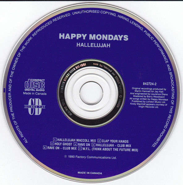 Happy Mondays - Hallelujah (CD, EP) (Near Mint (NM or M-)) - Image 4