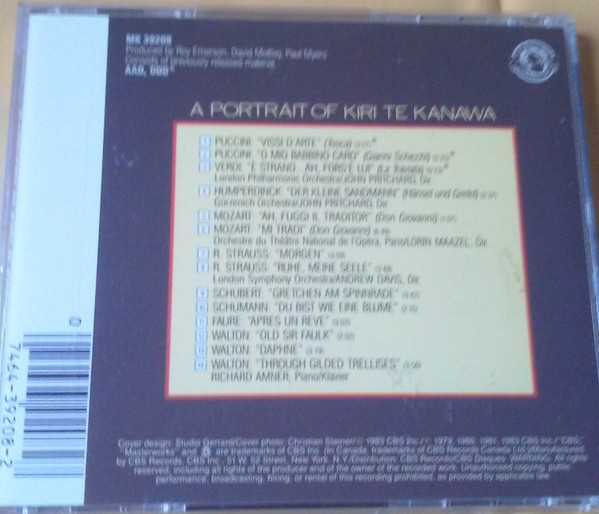 Kiri Te Kanawa - A Portrait Of Kiri Te Kanawa (CD, Comp, RE) (Near Mint (NM or M-)) - Image 3
