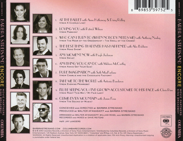 Barbra Streisand - Encore (Movie Partners Sing Broadway) (CD, Album) (Mint (M)) - Image 2