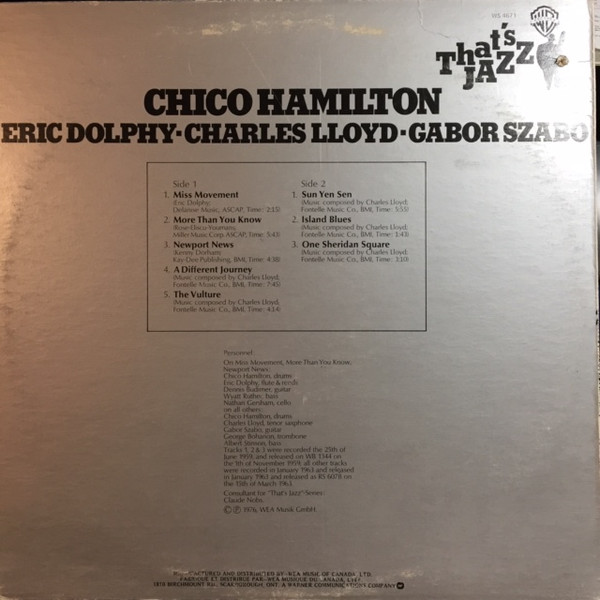Chico Hamilton, Eric Dolphy, Charles Lloyd, Gabor Szabo - Chico Hamilton (LP, Comp) (Near Mint (NM or M-)) - Image 2