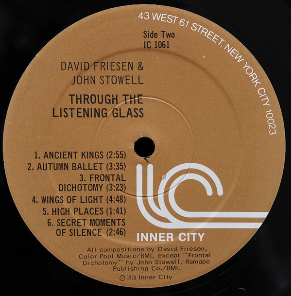 David Friesen, John Stowell - Through The Listening Glass (LP, Album) (Near Mint (NM or M-)) - Image 5