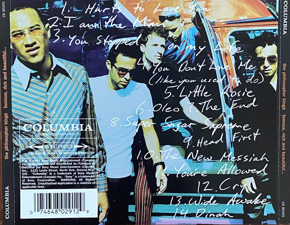 The Philosopher Kings - Famous, Rich And Beautiful (CD, Album) (Near Mint (NM or M-)) - Image 2