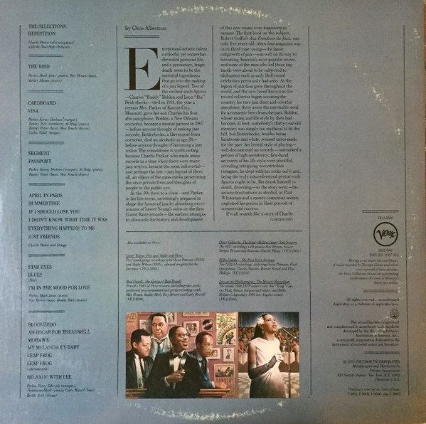 Charlie Parker - The Verve Years (1948-50) (2xLP, Comp, RE, Pit) (Very Good Plus (VG+)) - Image 4