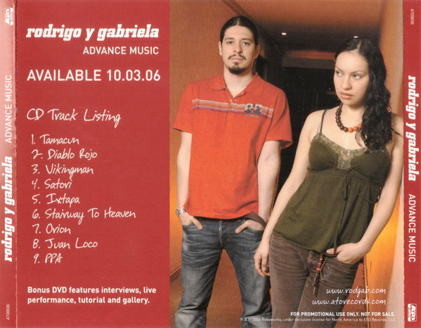 Rodrigo Y Gabriela - Rodrigo Y Gabriela (CD, Advance, Album, Promo + DVD, Promo) (Near Mint (NM or M-)) - Image 2