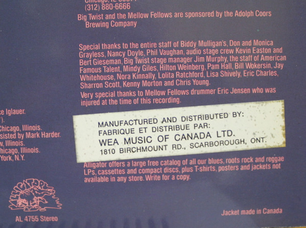 Big Twist And The Mellow Fellows - Live From Chicago! Bigger Than Life!! (LP) (Near Mint (NM or M-)) - Image 3