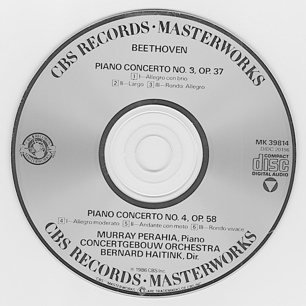 Ludwig van Beethoven - Murray Perahia, Concertgebouworkest, Bernard Haitink - Piano Concertos Nos. 3 & 4 (CD, Album) (Near Mint (NM or M-)) - Image 4