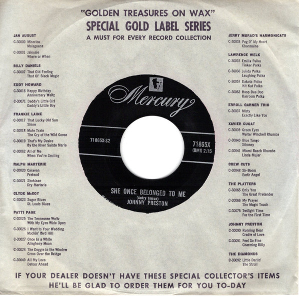 Johnny Preston - Let Them Talk / She Once Belonged To Me (7", Single) (Near Mint (NM or M-)) - Image 2
