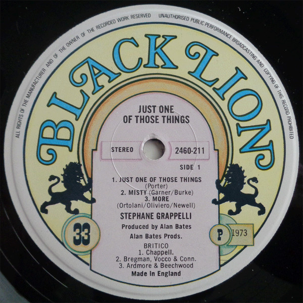 Stéphane Grappelli - Just One Of Those Things! (LP, Album) (Very Good Plus (VG+)) - Image 3