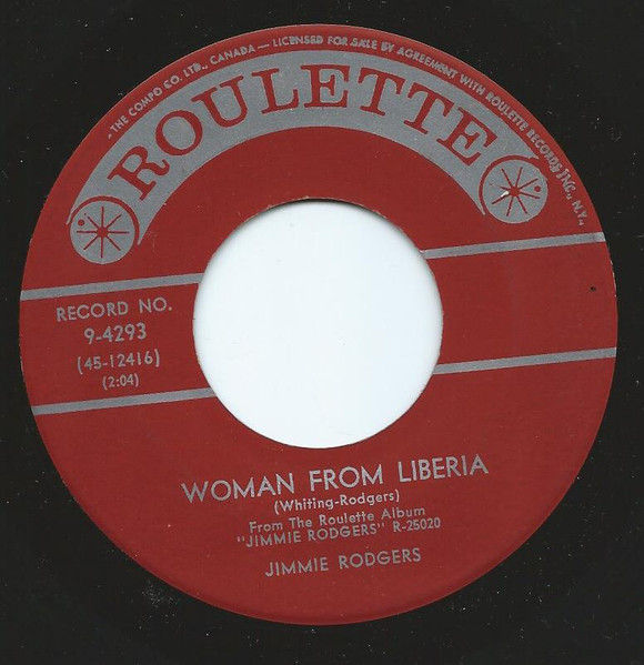 Jimmie Rodgers (2) - Woman From Liberia / Come Along Julie (7", Single) (Very Good (VG))