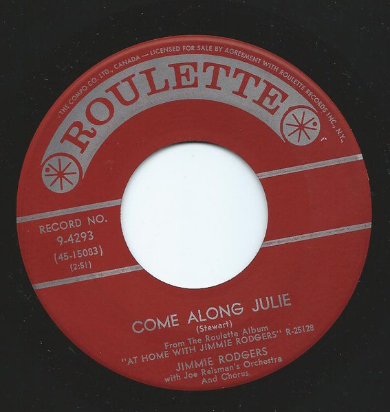 Jimmie Rodgers (2) - Woman From Liberia / Come Along Julie (7", Single) (Very Good (VG)) - Image 2