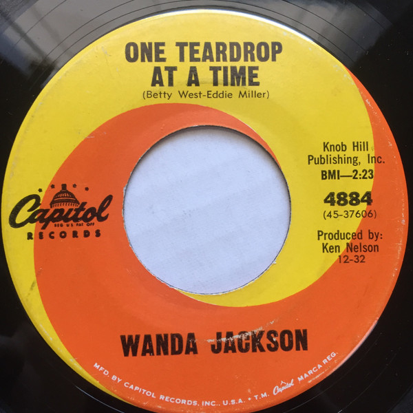 Wanda Jackson - Whirlpool / One Teardrop At A Time (7") (Good Plus (G+)) - Image 2
