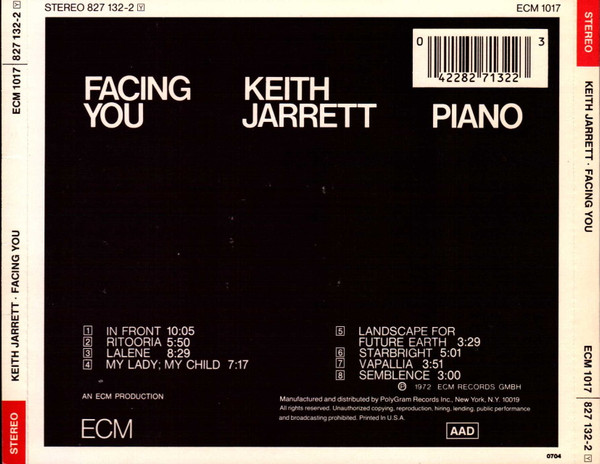 Keith Jarrett - Facing You (CD, Album, RE) (Near Mint (NM or M-)) - Image 2