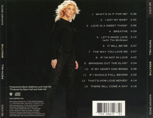Faith Hill - Breathe (CD, Album, Club) (Near Mint (NM or M-)) - Image 2