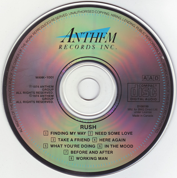 Rush - Rush (CD, Album, Club, RE, RP) (Near Mint (NM or M-)) - Image 3