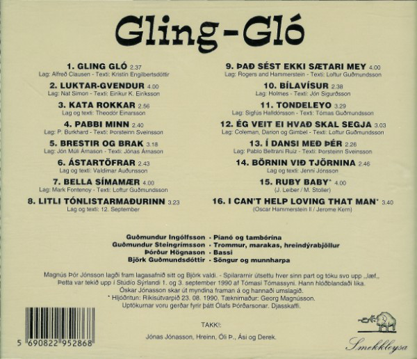 Björk Guðmundsdóttir & Tríó Guðmundar Ingólfssonar - Gling-Gló (CD, Album) (Near Mint (NM or M-)) - Image 3