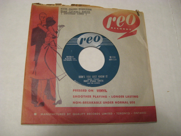 Huey "Piano" Smith & His Clowns - Don't You Just Know It / High Blood Pressure (7", Single) (Near Mint (NM or M-))