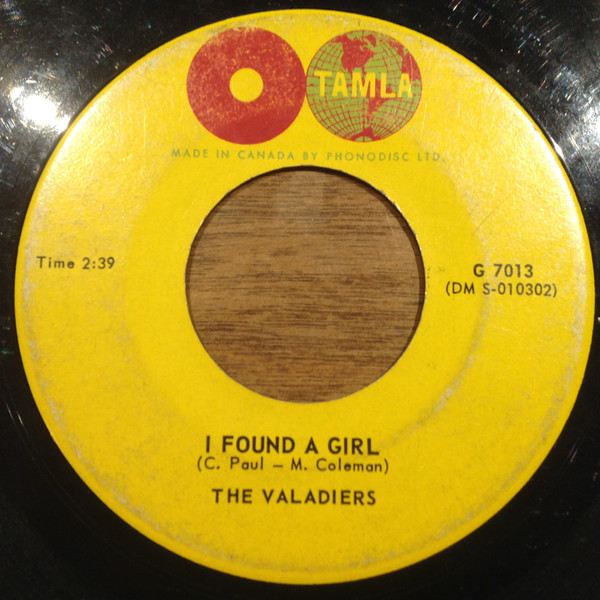The Valadiers - I Found A Girl (7", Single) (Near Mint (NM or M-))