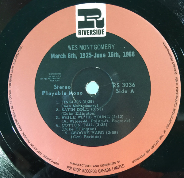 Wes Montgomery - March 6, 1925-June 15, 1968 (LP, Comp, RM) (Very Good Plus (VG+)) - Image 4