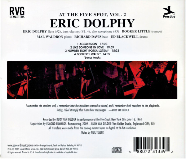 Eric Dolphy - At The Five Spot Volume 2 (CD, Album, RE, RM) (Mint (M)) - Image 2