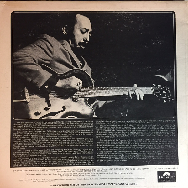 Barney Kessel - Hair Is Beautiful! (LP, Album) (Very Good Plus (VG+)) - Image 2