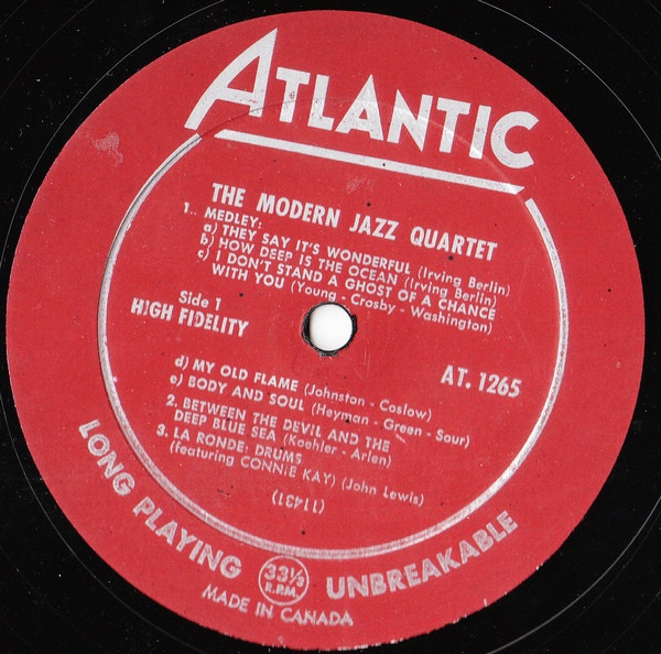 The Modern Jazz Quartet - The Modern Jazz Quartet (LP, Album, Mono) (Very Good Plus (VG+)) - Image 3