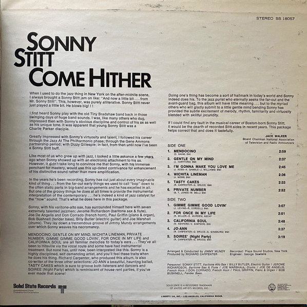 Sonny Stitt - Come Hither (LP, Album) (Very Good Plus (VG+)) - Image 4