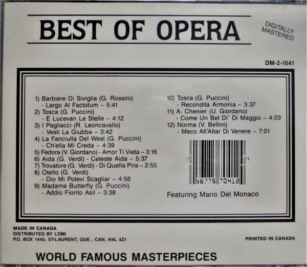 Mario del Monaco - Best Of Opera (CD, Comp) (Near Mint (NM or M-)) - Image 3