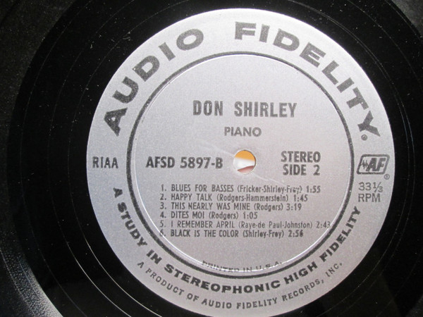 Don Shirley - Piano (LP, RP) (Good Plus (G+)) - Image 4