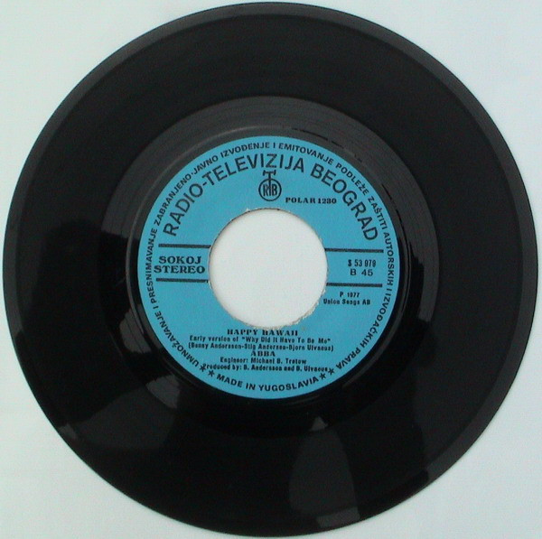 ABBA - Knowing Me, Knowing You / Happy Hawaii (Early Version Of "Why Did It Have To Be Me") (7", Single) (Very Good Plus (VG+)) - Image 4