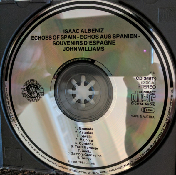 John Williams (7) - Echoes Of Spain - Albeniz (CD, Album, RE, DAD) (Near Mint (NM or M-)) - Image 3