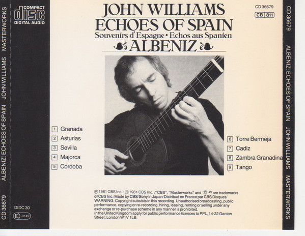John Williams (7) - Echoes Of Spain - Albeniz (CD, Album, RE, DAD) (Near Mint (NM or M-)) - Image 4