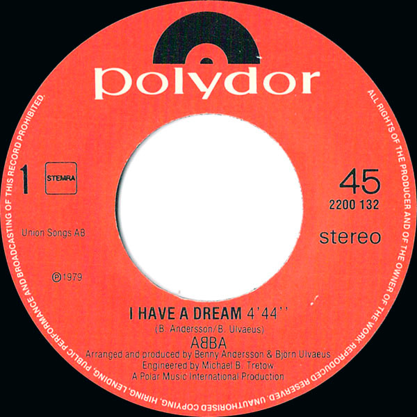 ABBA - I Have A Dream (7", Single, S/Edition) (Very Good Plus (VG+)) - Image 3