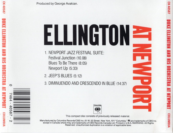 Duke Ellington And His Orchestra - Ellington At Newport (CD, Album, RE, RM) (Near Mint (NM or M-)) - Image 3