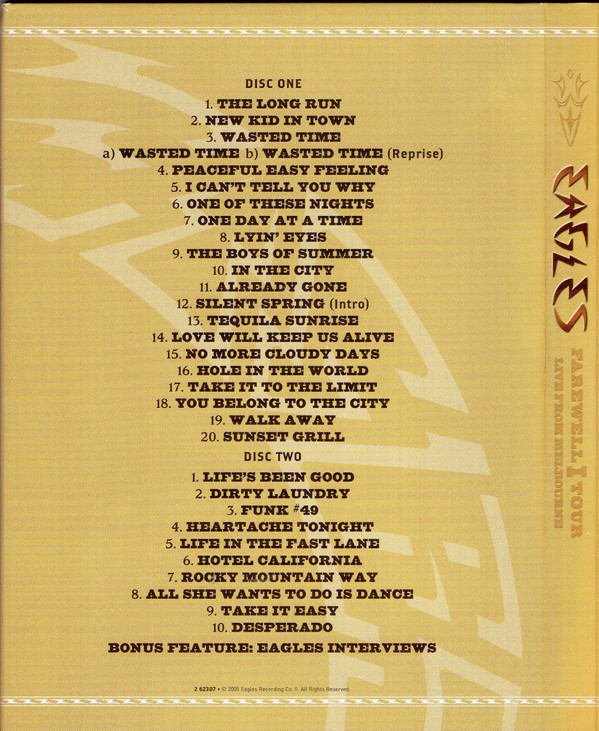 Eagles - Farewell 1 Tour - Live From Melbourne (2xDVD-V, Multichannel, NTSC) (Mint (M)) - Image 4