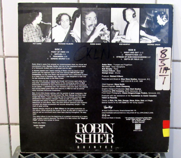Robin Shier Quintet, Robin Shier - Depth Of Field (LP) (Very Good Plus (VG+)) - Image 2