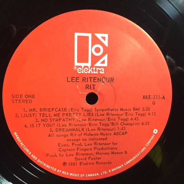 Lee Ritenour - Rit (LP, Album) (Mint (M)) - Image 3