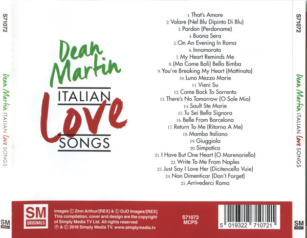 Dean Martin - Italian Love Songs (CD, Comp) (Mint (M)) - Image 3