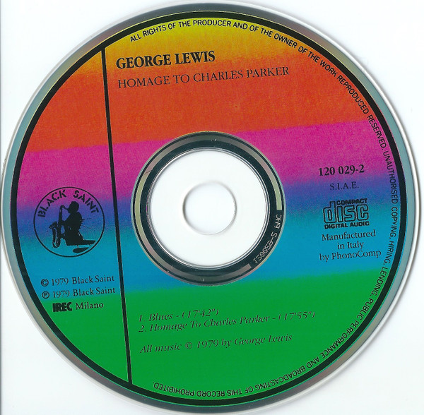 George Lewis - Homage To Charles Parker (CD, Album, RE) (Near Mint (NM or M-)) - Image 3