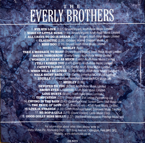 Everly Brothers - Bye Bye Love: Recorded Live In Concerts (CD) (Mint (M)) - Image 2