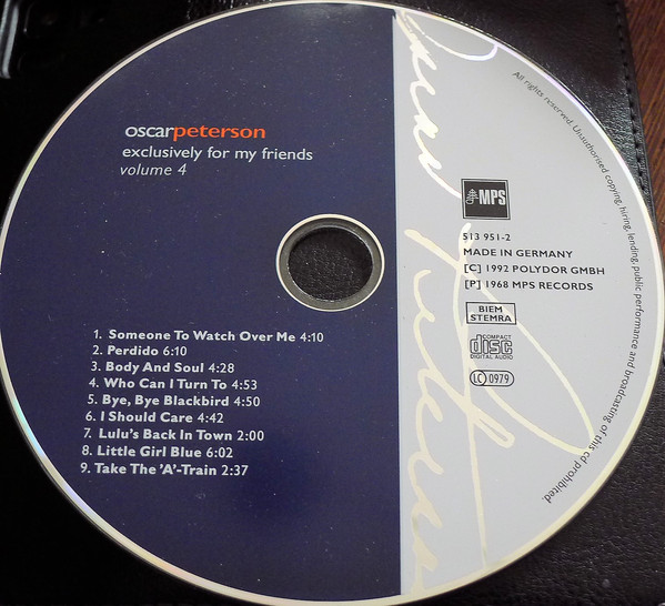 Oscar Peterson - Exclusively For My Friends Volume 4 (CD) (Near Mint (NM or M-)) - Image 3